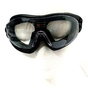 Moto Safety Goggles Anti-Fog Adjustable Soft Seal Clear Lens Black Unisex